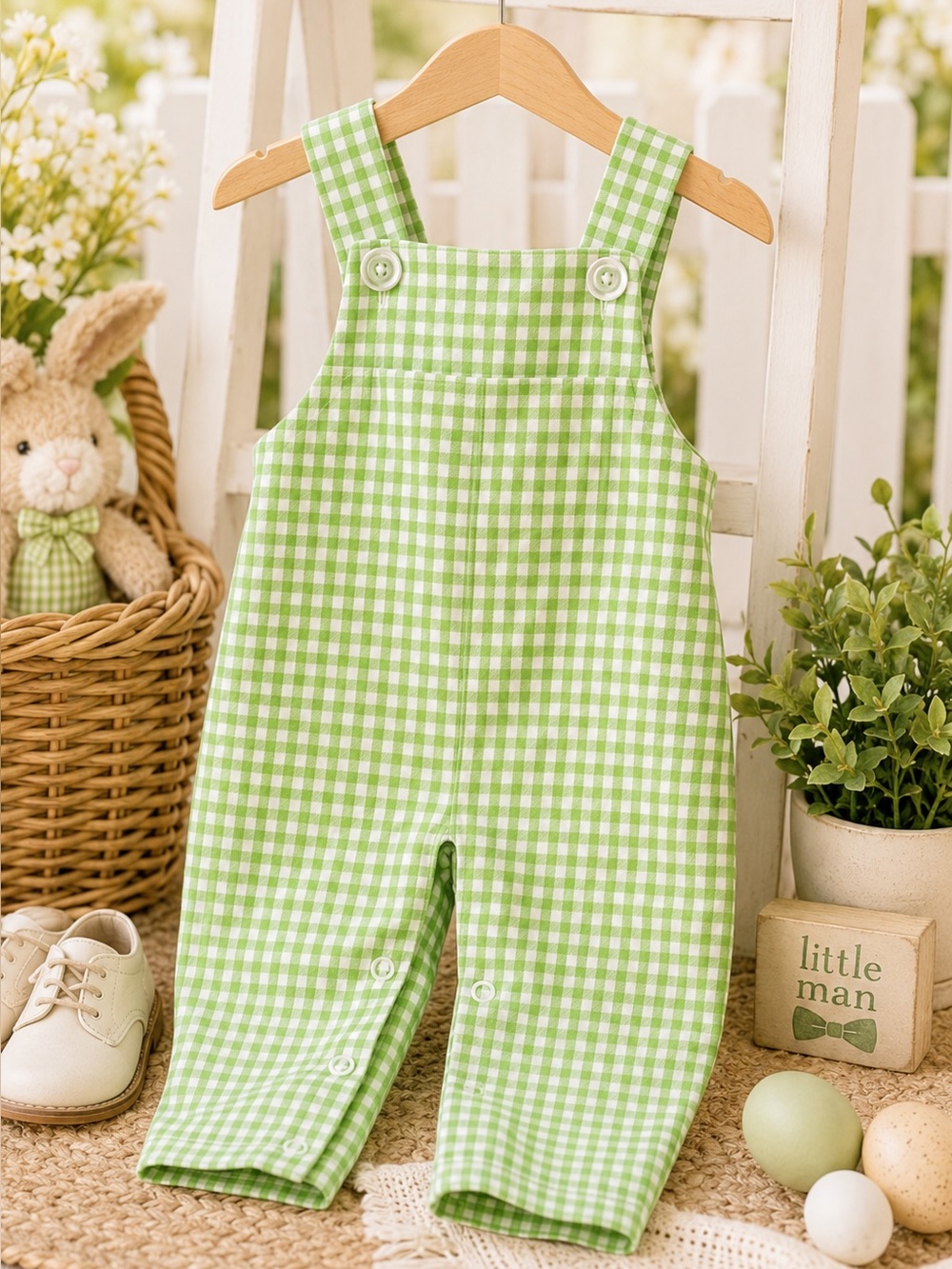 Kelly’s Kids Green Gingham Jon Jon Romper 18M Classic Outfit